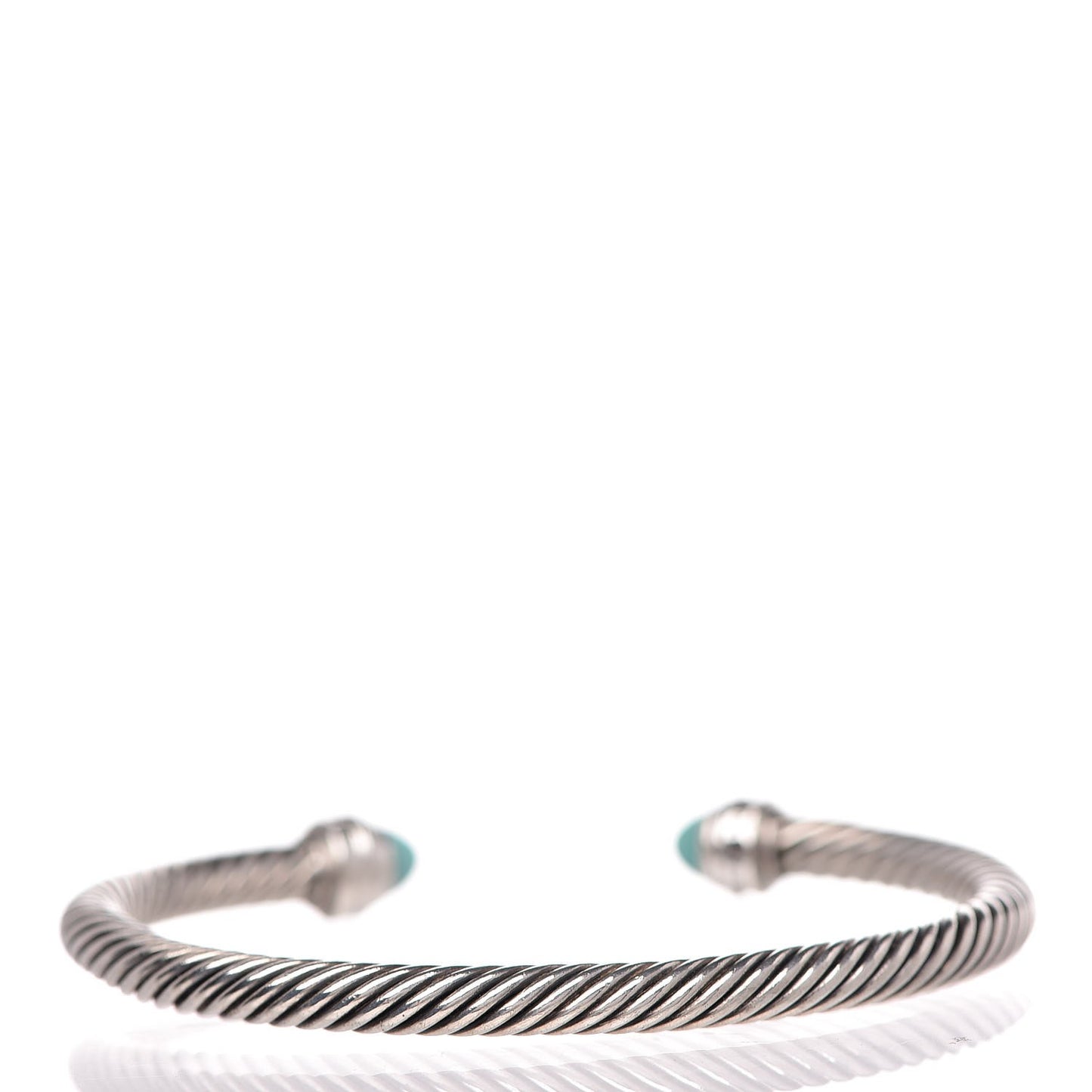 Sterling Silver Diamond Turquoise 5mm Cable Classics Bracelet