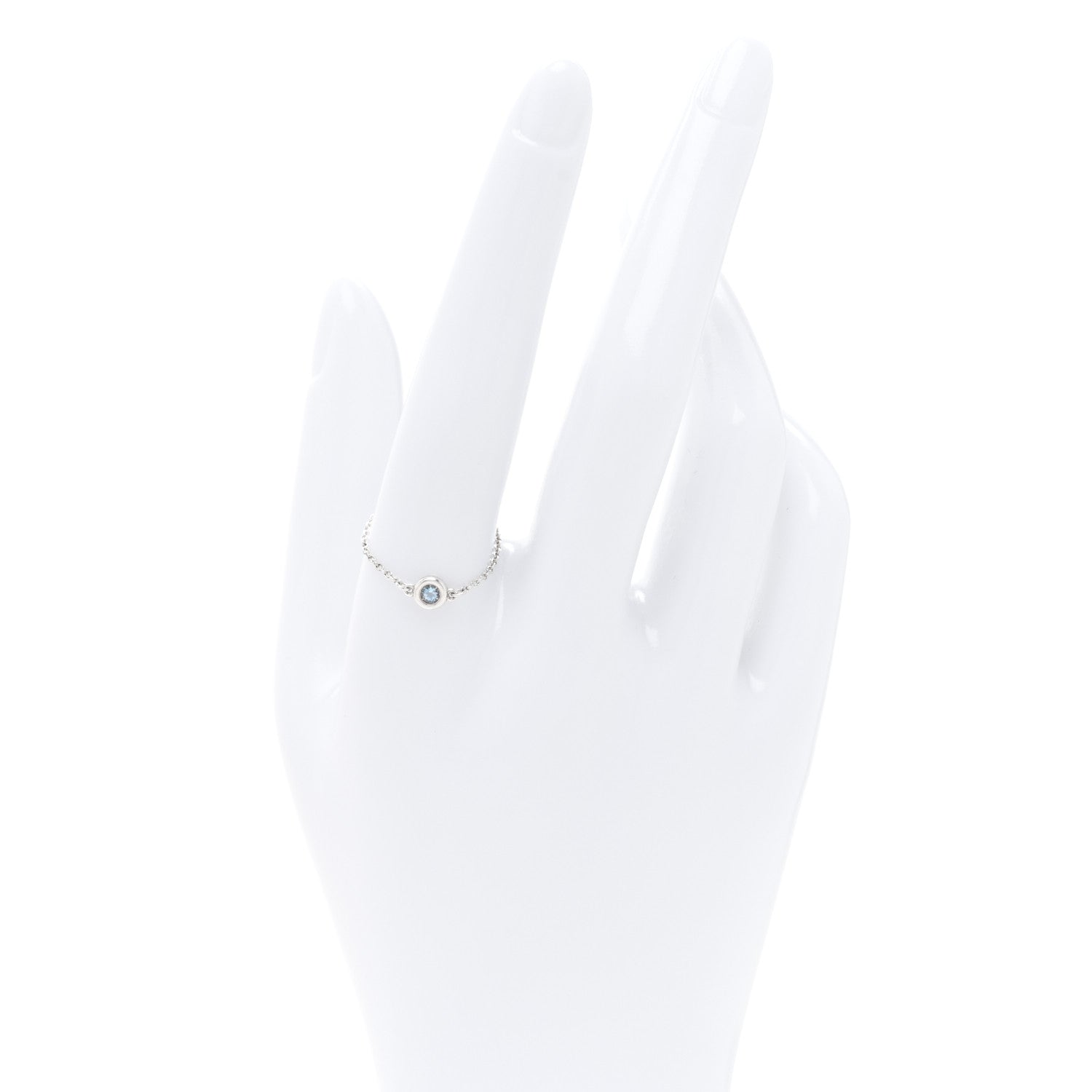 Tiffany Sterling Silver Aquamarine Elsa Peretti Color By The Yard Ring 61 9.5 2 of 4