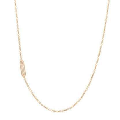 Tiffany 18K Rose Gold Diamond Tag Chain Necklace 1 of 7