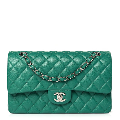 Chanel Caviar Quilted Medium Double Flap Green 1 of 10