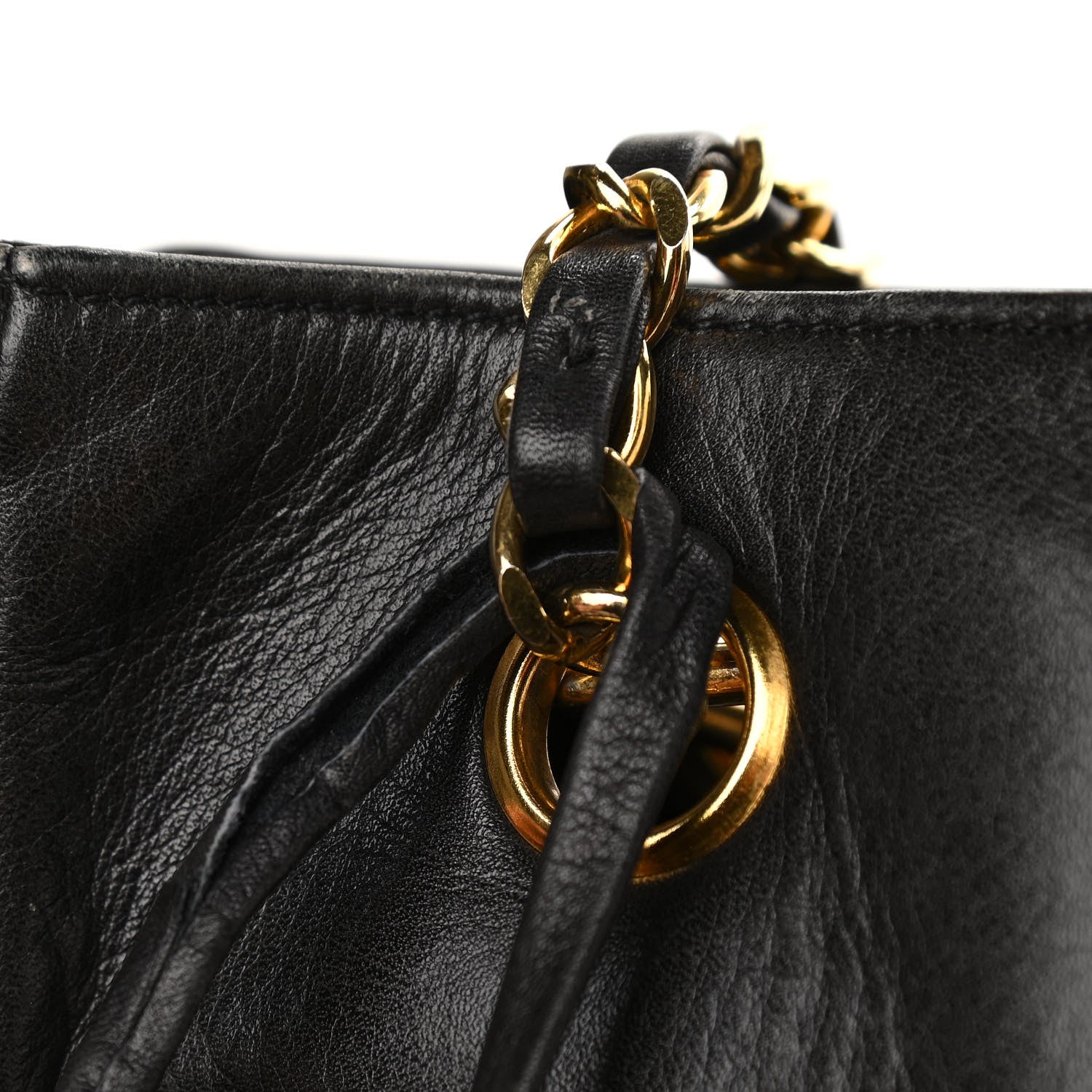 Chanel Lambskin Quilted Shopping Tote Black 16 of 18