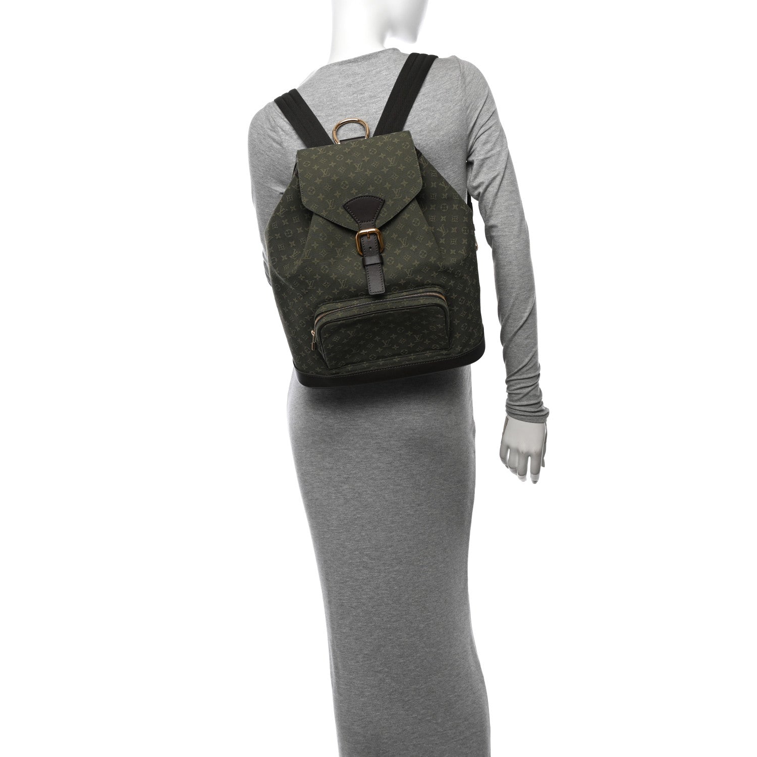 Louis Vuitton Mini Monogram Montsouris GM Backpack Kaki 3 of 10