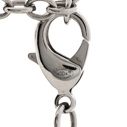 Chanel Resin CC Oversized Padlock Chain Necklace Silver Pearly White Silver Pearly White 5 of 5