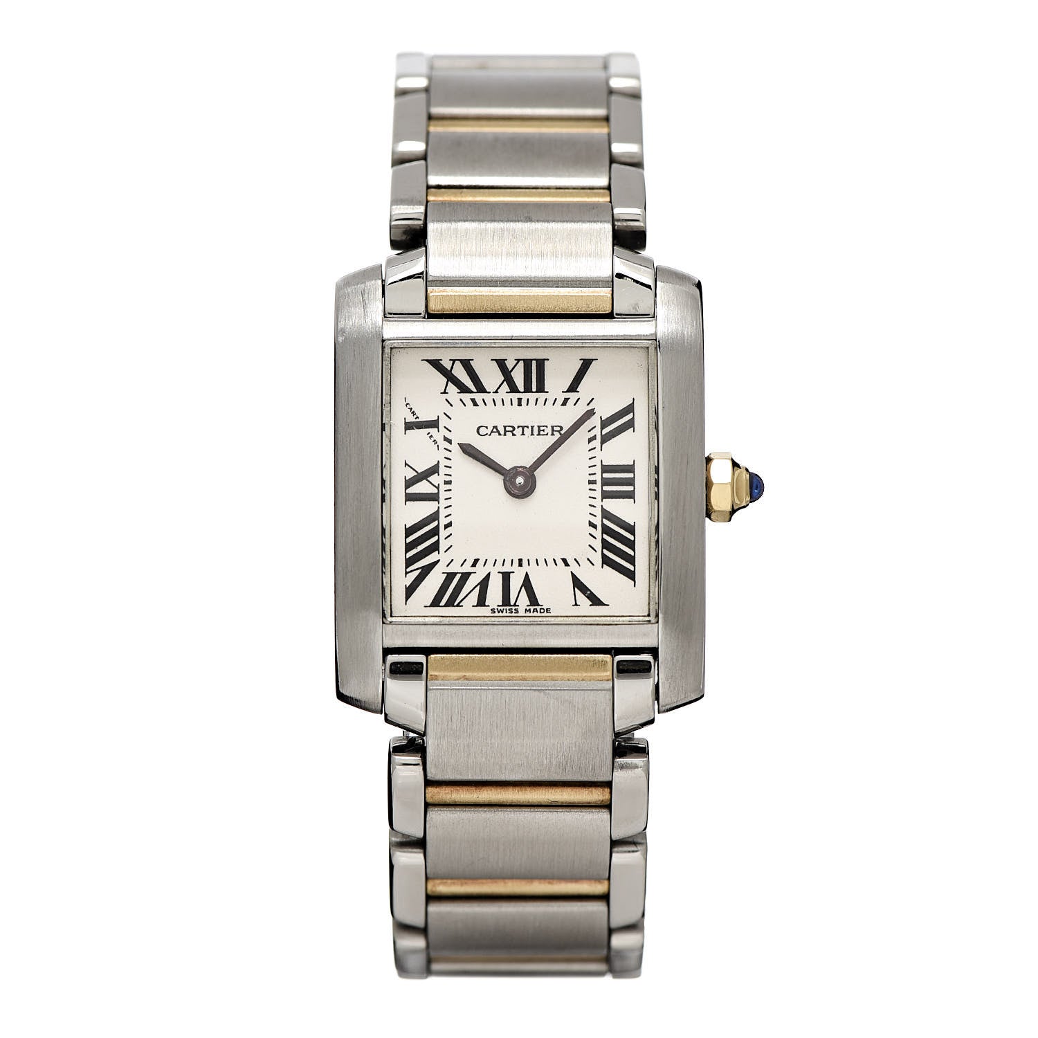 Cartier Stainless Steel 18K Yellow Gold 20mm Tank Francaise Quartz Watch 2 of 10