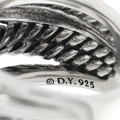 David Yurman Sterling Silver Wide Crossover Cable Ring 50 5.5 4 of 4