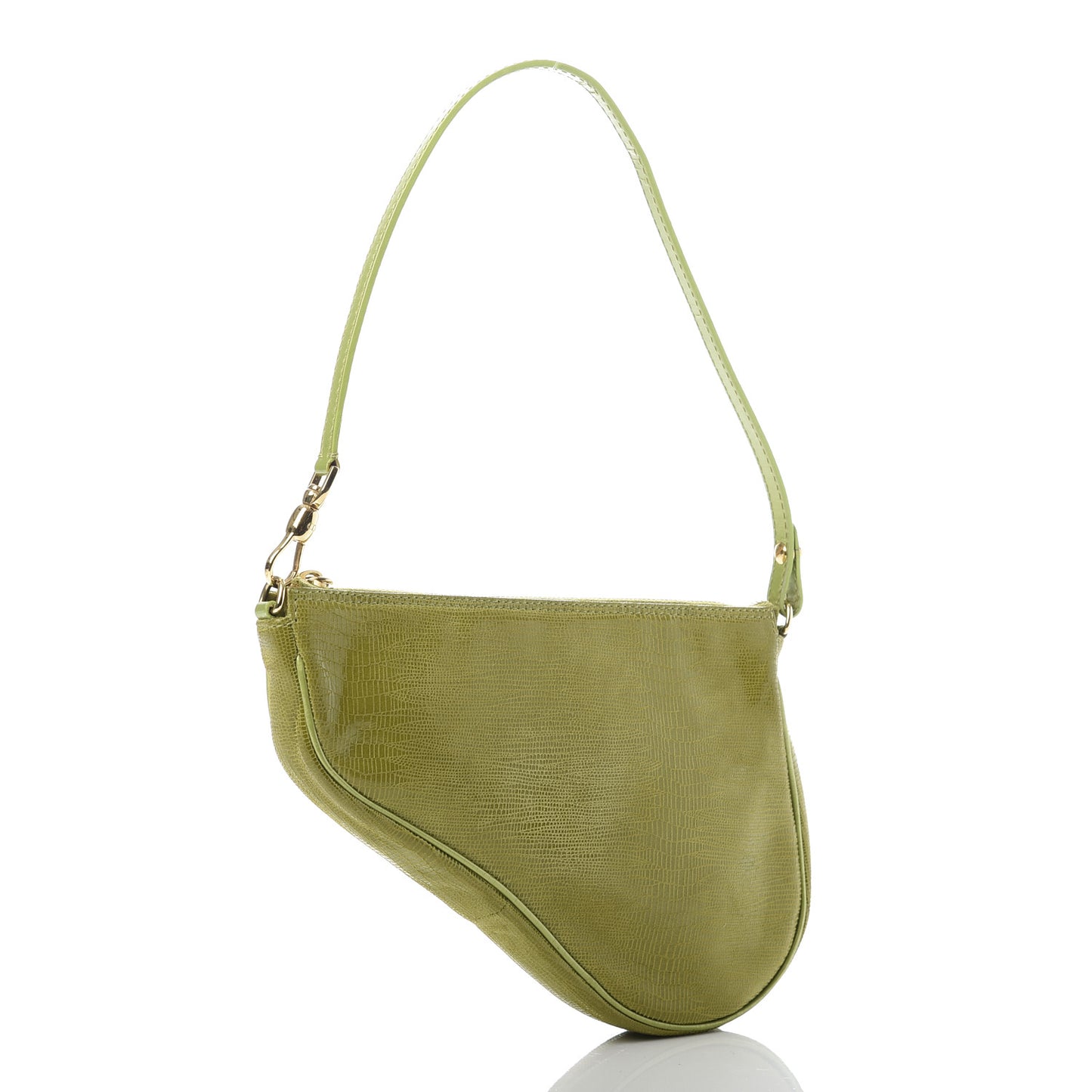 Lizard Mini Saddle Pochette Green