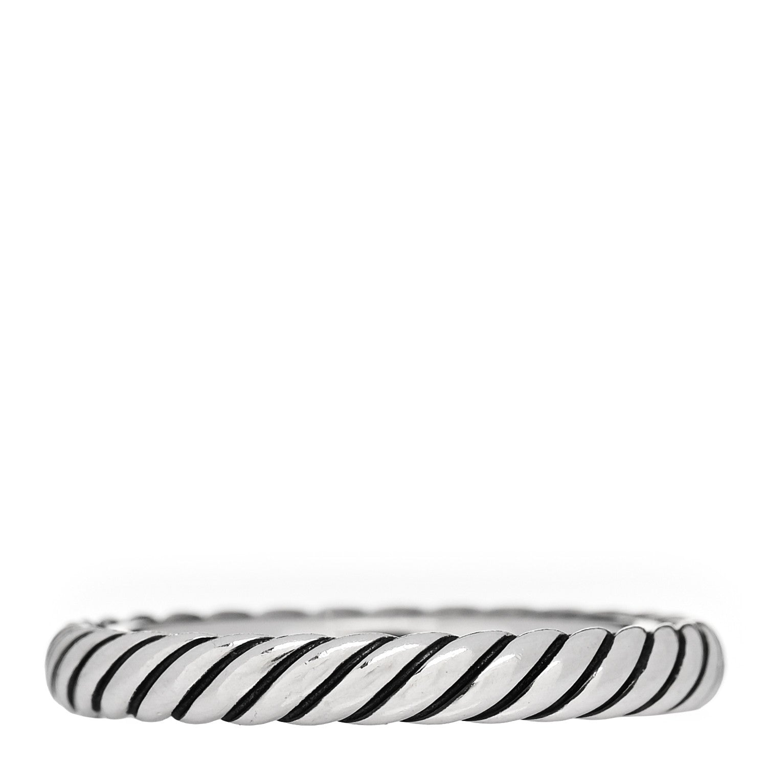 David Yurman Sterling Silver Cable Classics Band Ring 53 6.5 1 of 4