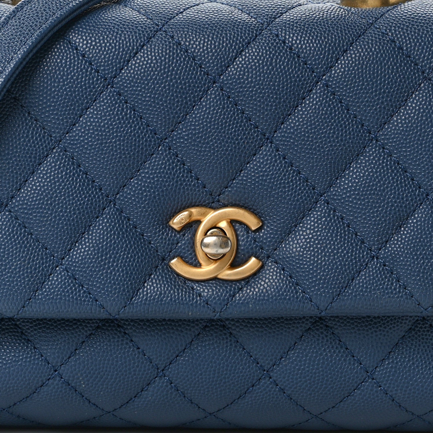 Chanel Caviar Quilted Mini Coco Handle Flap Blue 8 of 14