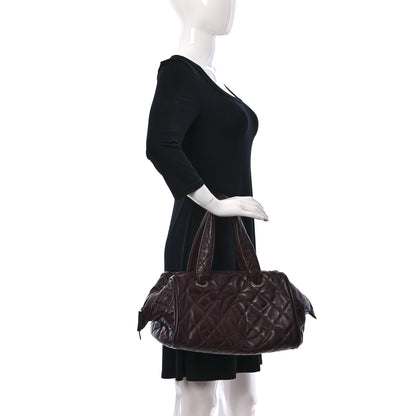 Chanel Caviar Quilted CC Timeless Bowler Burgundy 2 of 12