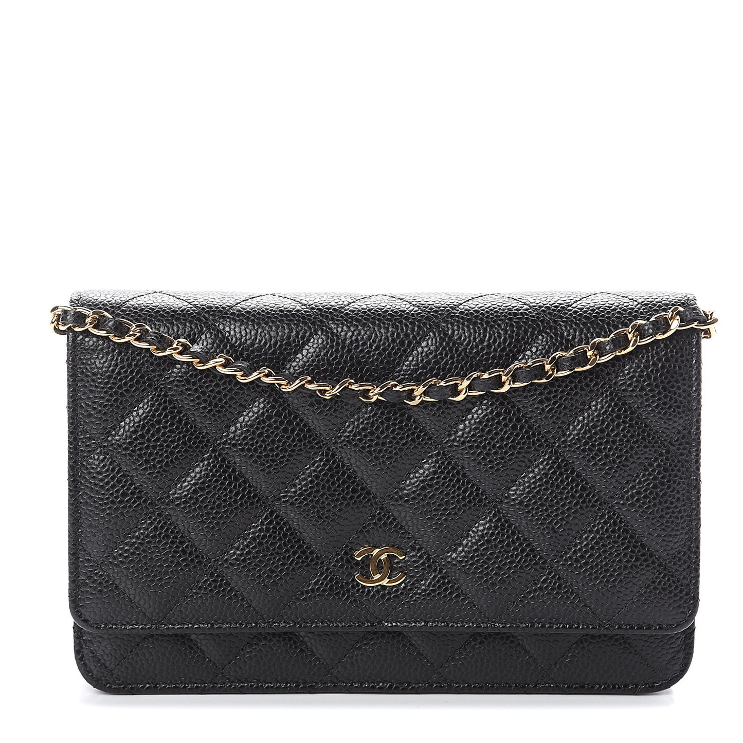Caviar Quilted Wallet On Chain WOC Black