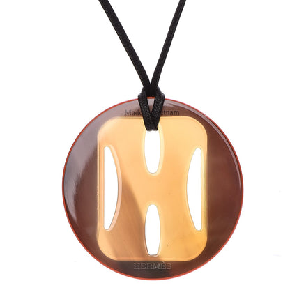 Hermes Buffalo Horn Lacquer Tonkin Necklace Orange 3 of 5