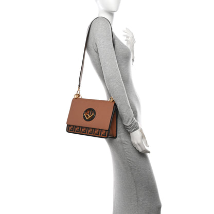 Fendi Vitello Century F is Fendi FF Embossed Kan I Shoulder Bag Orzo Tobacco 2 of 10