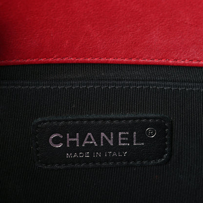 Chanel Patent Calfskin Quilted Medium Plexiglass Boy Flap Red 6 of 10