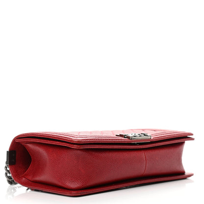 Chanel Caviar Quilted New Medium Boy Flap Dark Red 3 of 11