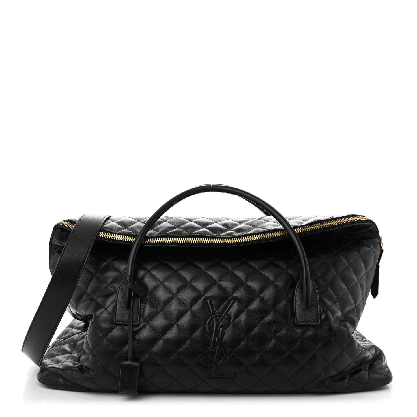 Calfskin Quilted ES Giant Travel Bag Black