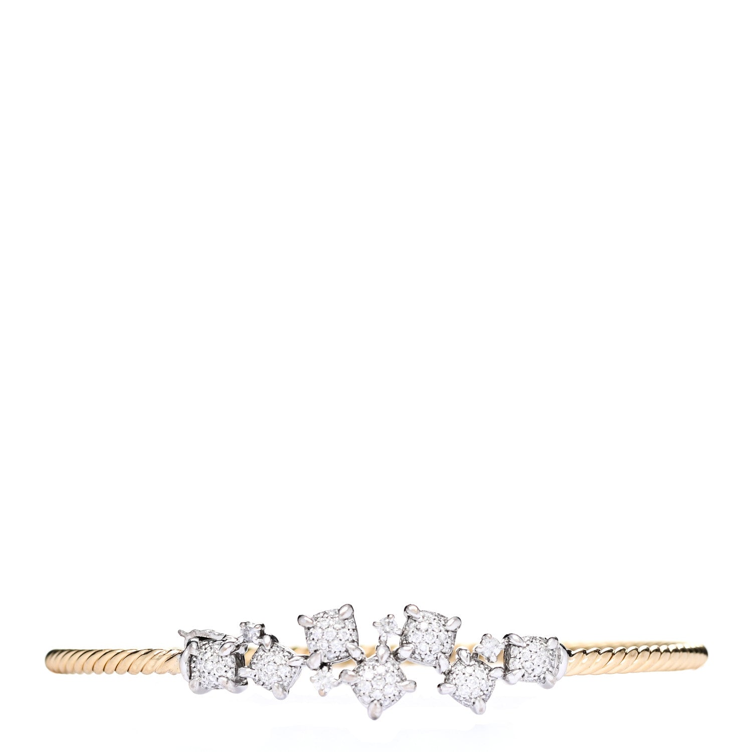 David Yurman 18K Yellow White Gold Diamond Precious Chatelaine Bracelet 1 of 3