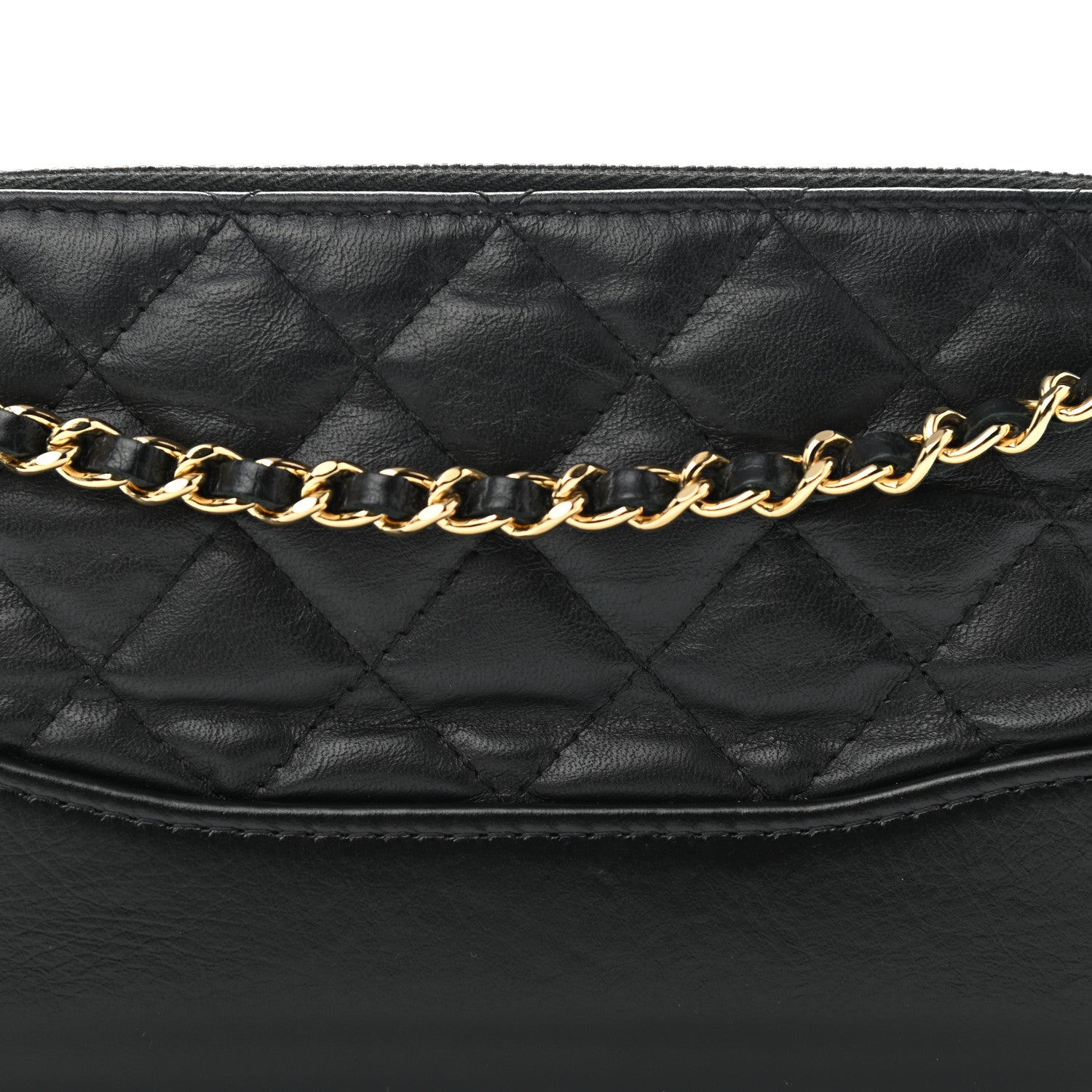 Chanel Aged Calfskin Quilted Small Gabrielle Clutch With Chain Black 11 of 11
