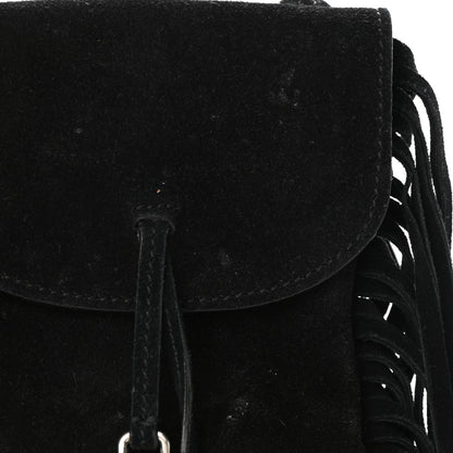 Saint Laurent Suede Fringe Toy Monogram Anita Crossbody Bag Black 11 of 11
