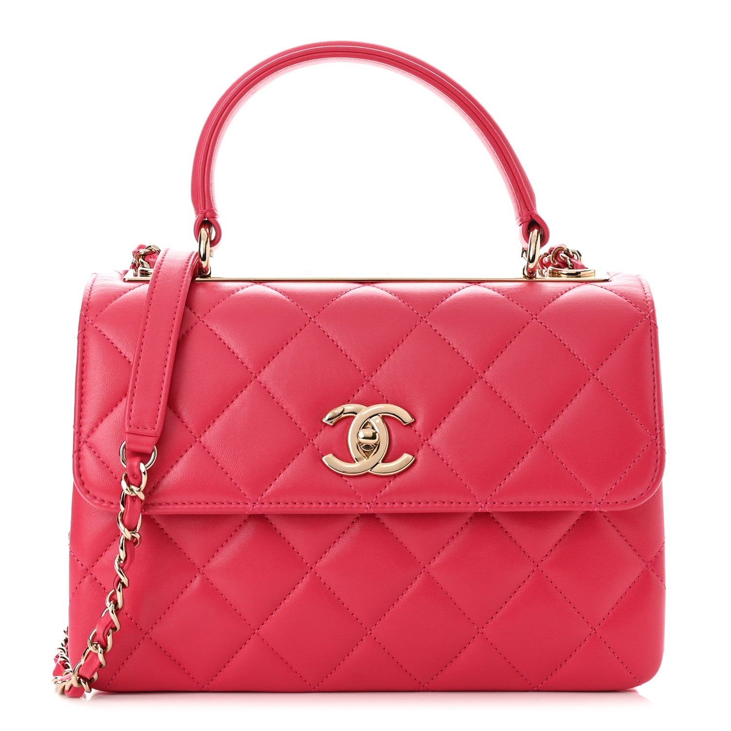 Chanel Lambskin Quilted Small Trendy CC Flap Dual Handle Bag Pink 1 of 10