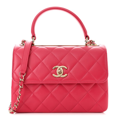 Chanel Lambskin Quilted Small Trendy CC Flap Dual Handle Bag Pink 1 of 10