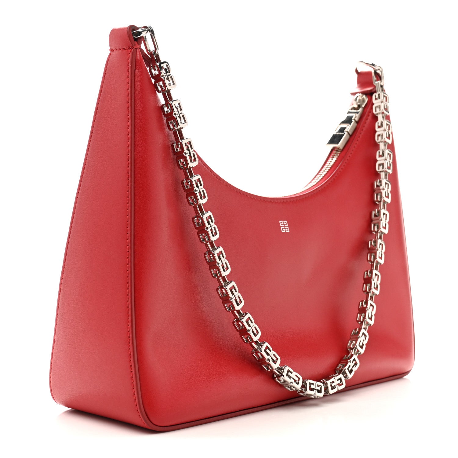 Givenchy Smooth Calfskin Small Moon Cut Out Shoulder Bag Dark Red 3 of 11