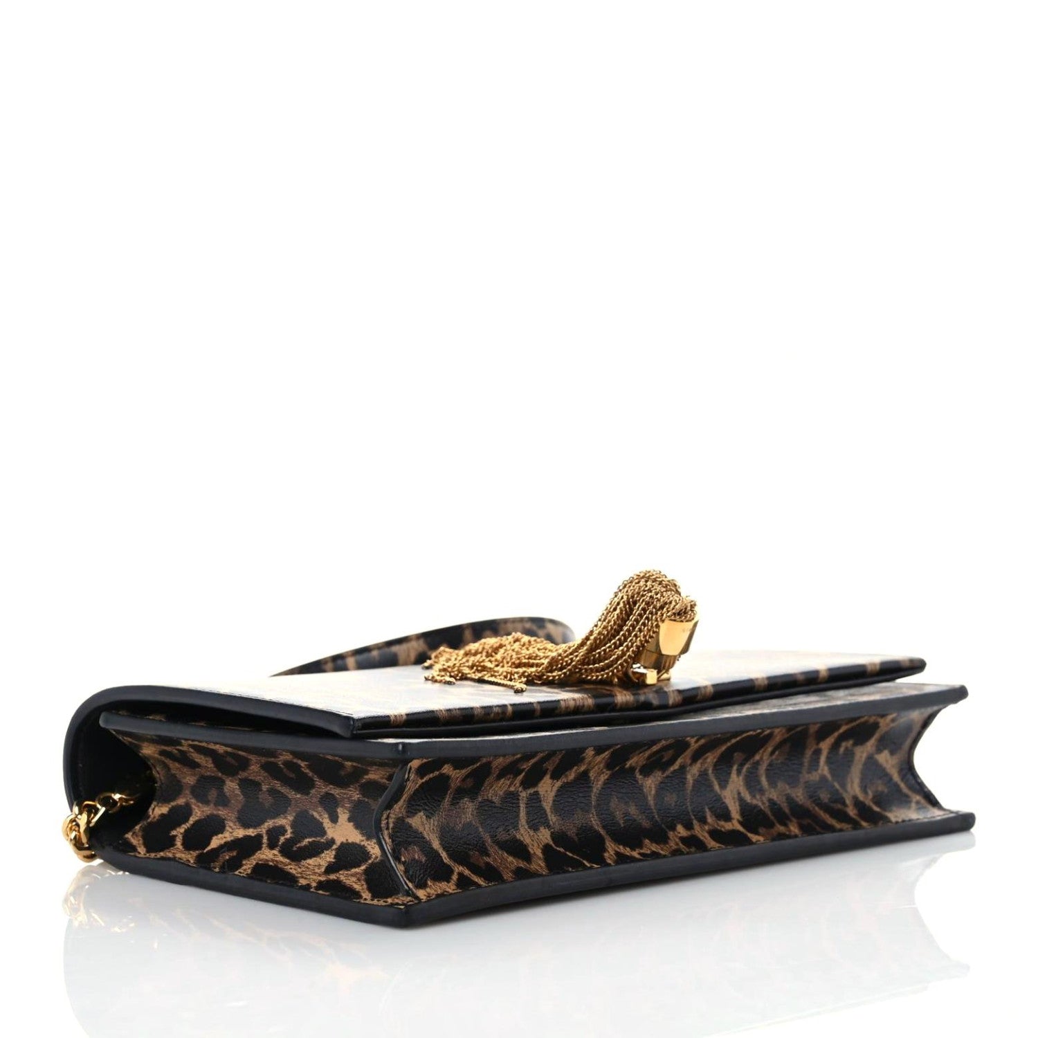 Saint Laurent Calfskin Heart Leopard Print Classic Monogram Kate Tassel Satchel Toffee 4 of 8