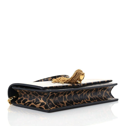 Saint Laurent Calfskin Heart Leopard Print Classic Monogram Kate Tassel Satchel Toffee 4 of 8