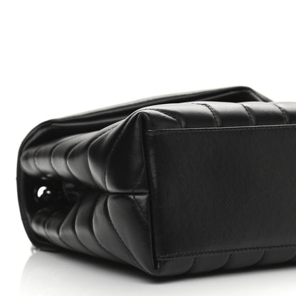Saint Laurent Calfskin Y Quilted Monogram Small Loulou Chain Satchel Black 10 of 11