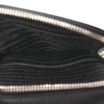 Prada Saffiano Travel Brique Crossbody Messenger Bag Black 5 of 9