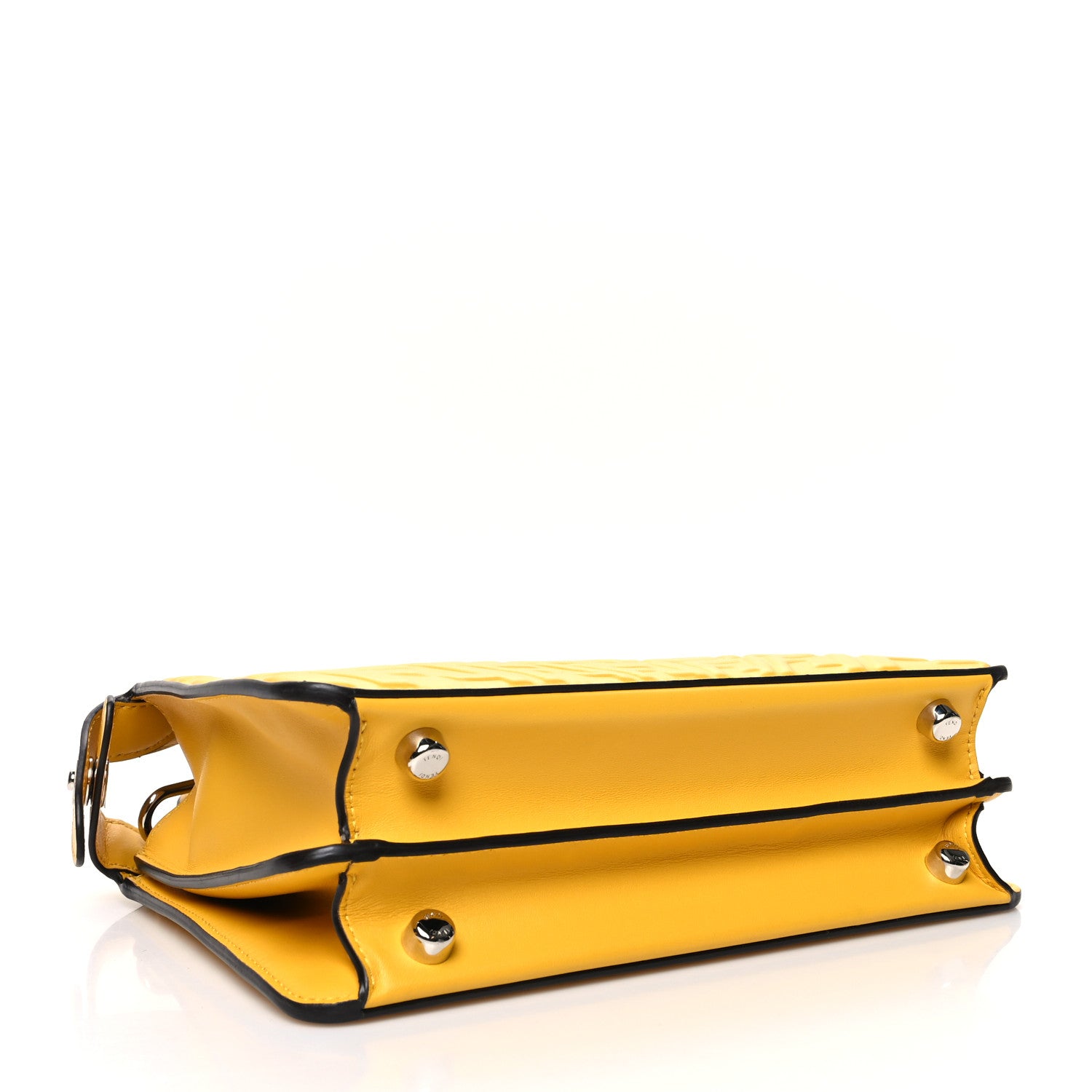 Fendi X SARAH COLEMAN Nappa FF Fish Eye Embossed Mini Peekaboo I SEE U Satchel Mimosa 4 of 11