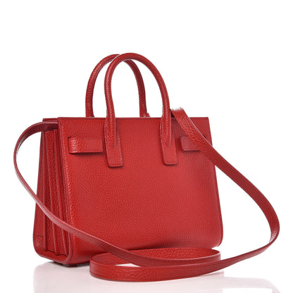 Saint Laurent Grained Calfskin Nano Sac De Jour New Red 3 of 8