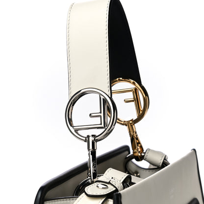 Fendi Vitello Century Opaco F is Fendi Bi-Color Small Runaway Satchel White Ice Black 12 of 13