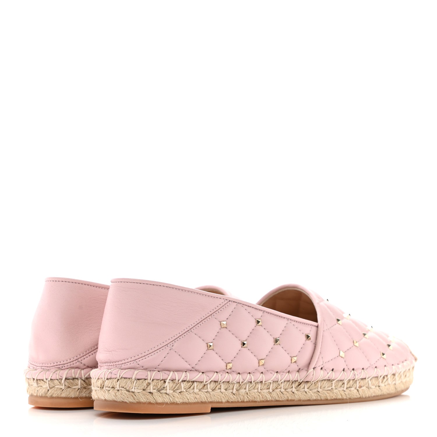 Valentino Garavani Nappa Rockstud Spike Espadrille Flats 40 Water Rose 4 of 9
