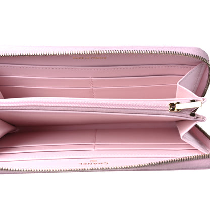 Chanel Caviar Quilted Large Gusset Zip Around Wallet Light Pink 5 of 11