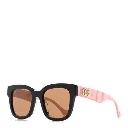 Gucci Rectangle 52mm Frame Sunglasses GG0998/S Black Pink 1 of 8