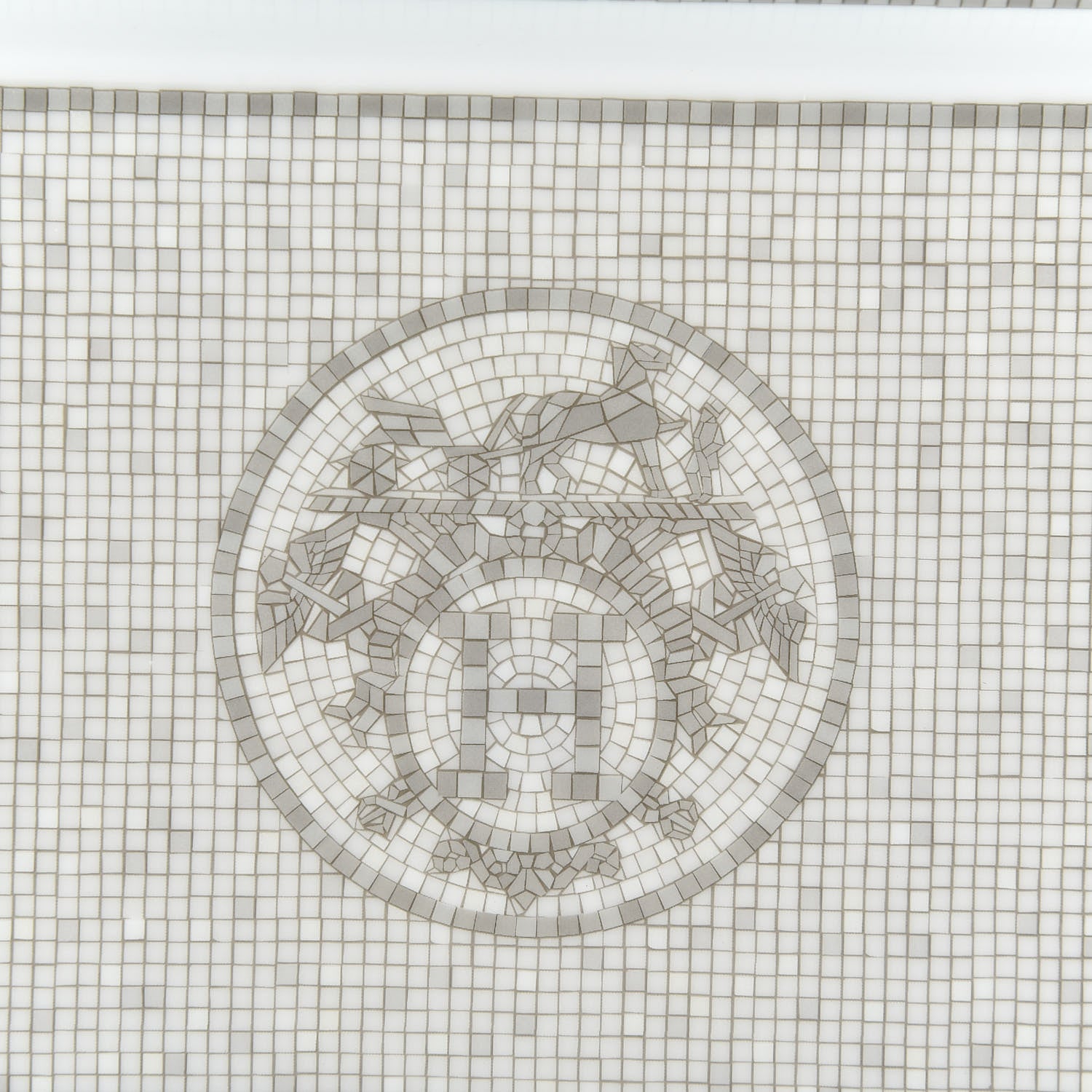 Hermes Porcelain Mosaique Au 24 Sushi Plate Platine 5 of 6