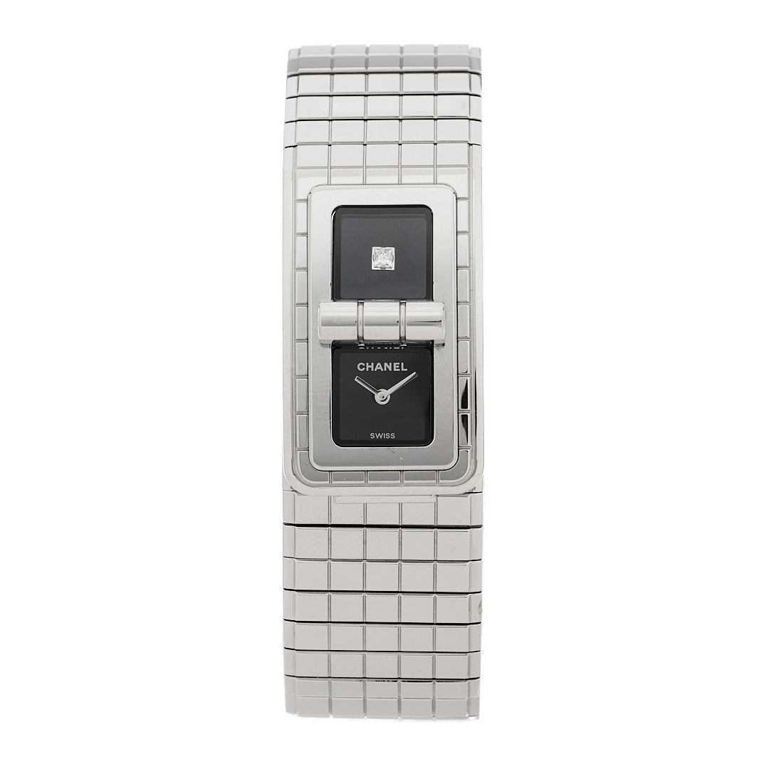 Stainless Steel Diamond 21mm Code Coco Quartz Watch Black