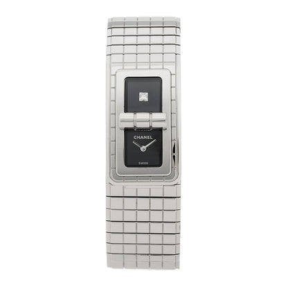 Chanel Stainless Steel Diamond 21mm Code Coco Quartz Watch Black 1 of 5