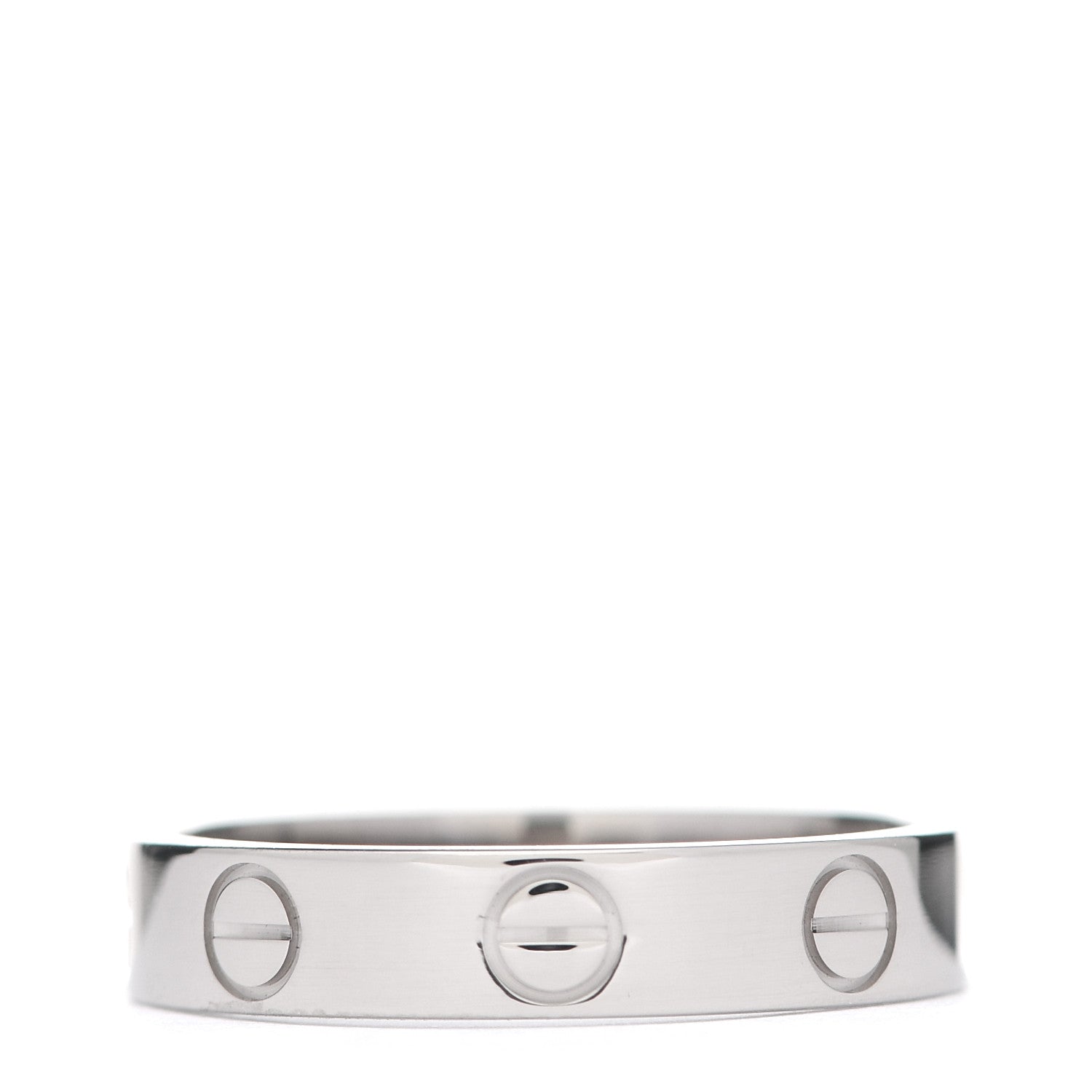 Cartier 18K White Gold 3.5mm LOVE Wedding Band Ring 49 4.75 3 of 4