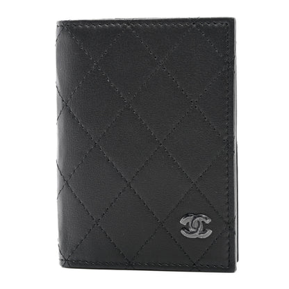 Chanel Grained Calfskin Quilted Card Holder Wallet So Black 1 of 8