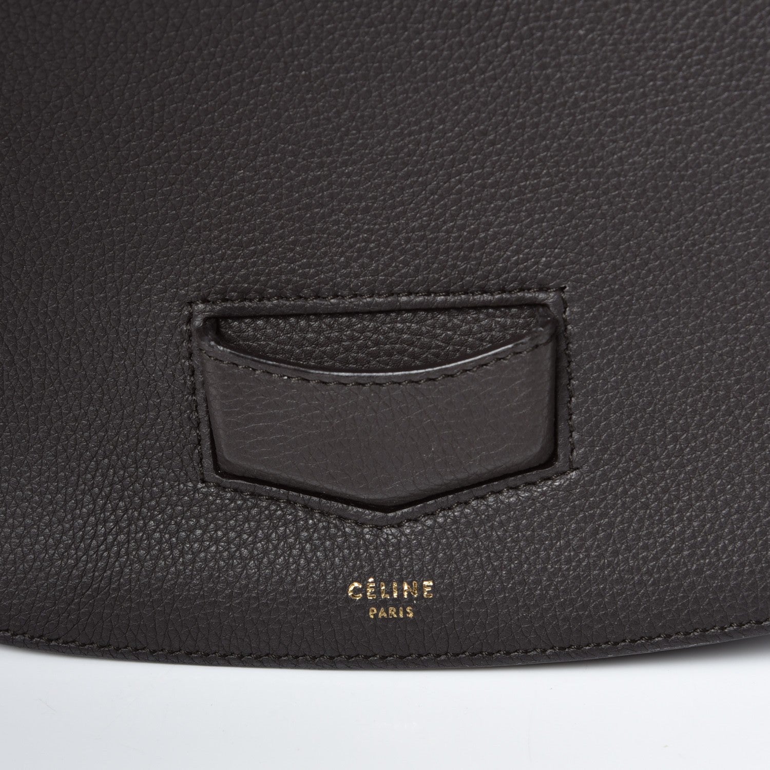 Celine Grained Calfskin Medium Trotteur Dark Taupe 8 of 10
