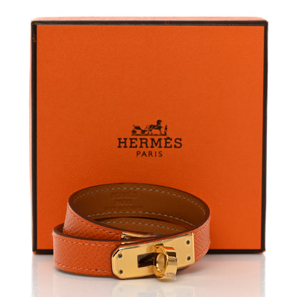 Hermes Epsom Kelly Double Tour Bracelet XS Orange 7 of 7