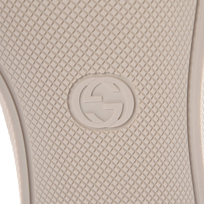 Gucci Canvas Sylvie Stripe Logo Mens Dublin Slip On Sneakers 8 Mystic White Hibiscus Red Maritime 7 of 8