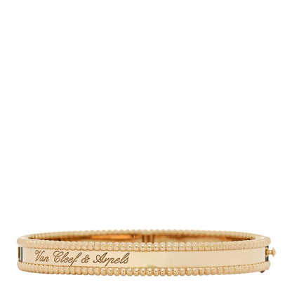 Van Cleef & Arpels 18K Yellow Gold Perlee Signature Bangle Bracelet M 2 of 3