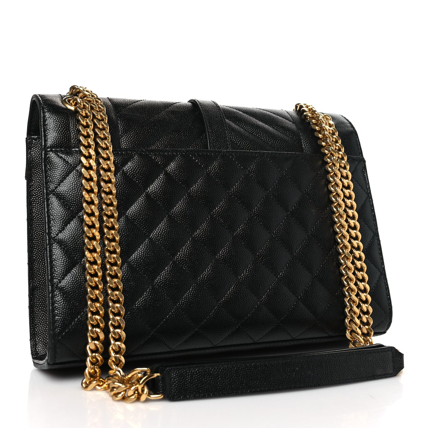 Grain De Poudre Textured Mixed Matelasse Triquilt Medium Monogram Satchel Black