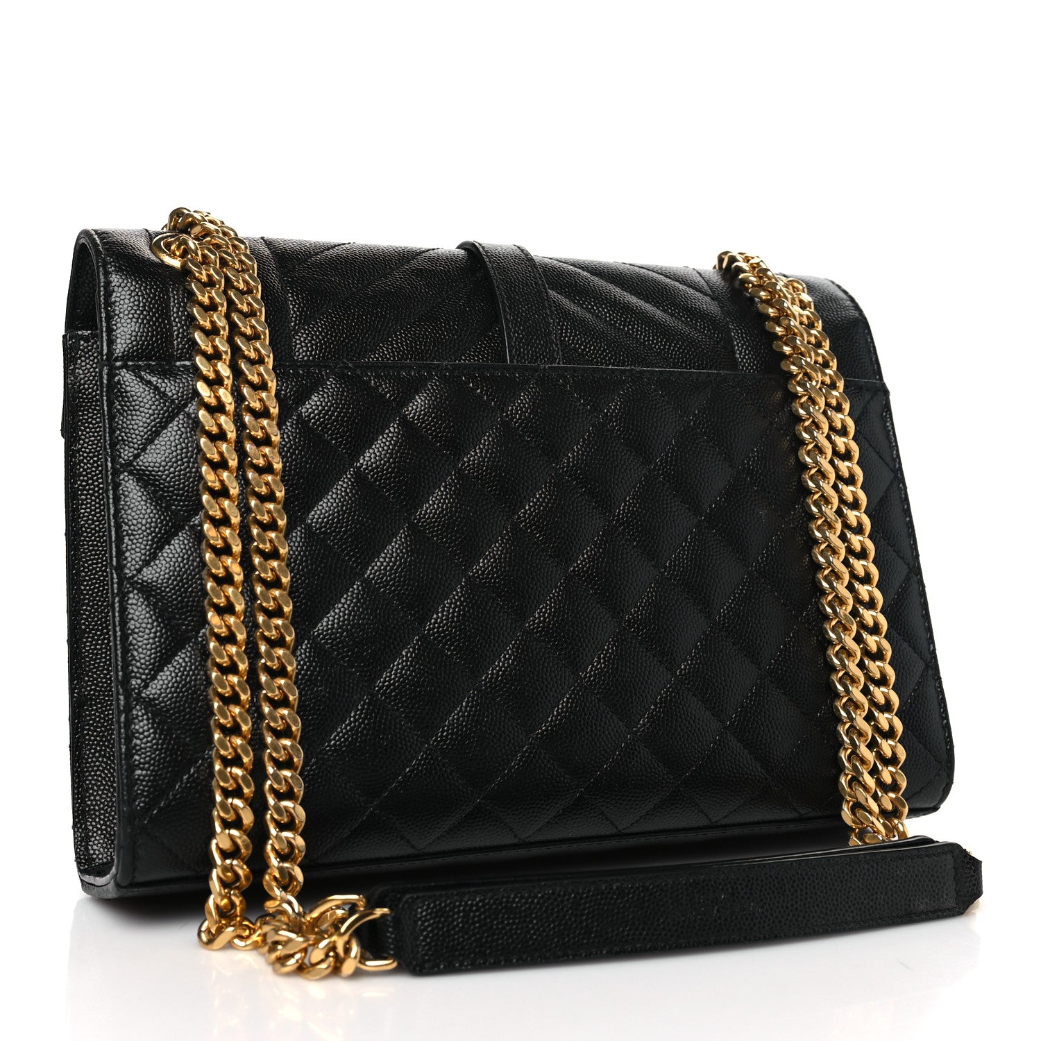 Saint Laurent Grain De Poudre Textured Mixed Matelasse Triquilt Medium Monogram Satchel Black 3 of 9