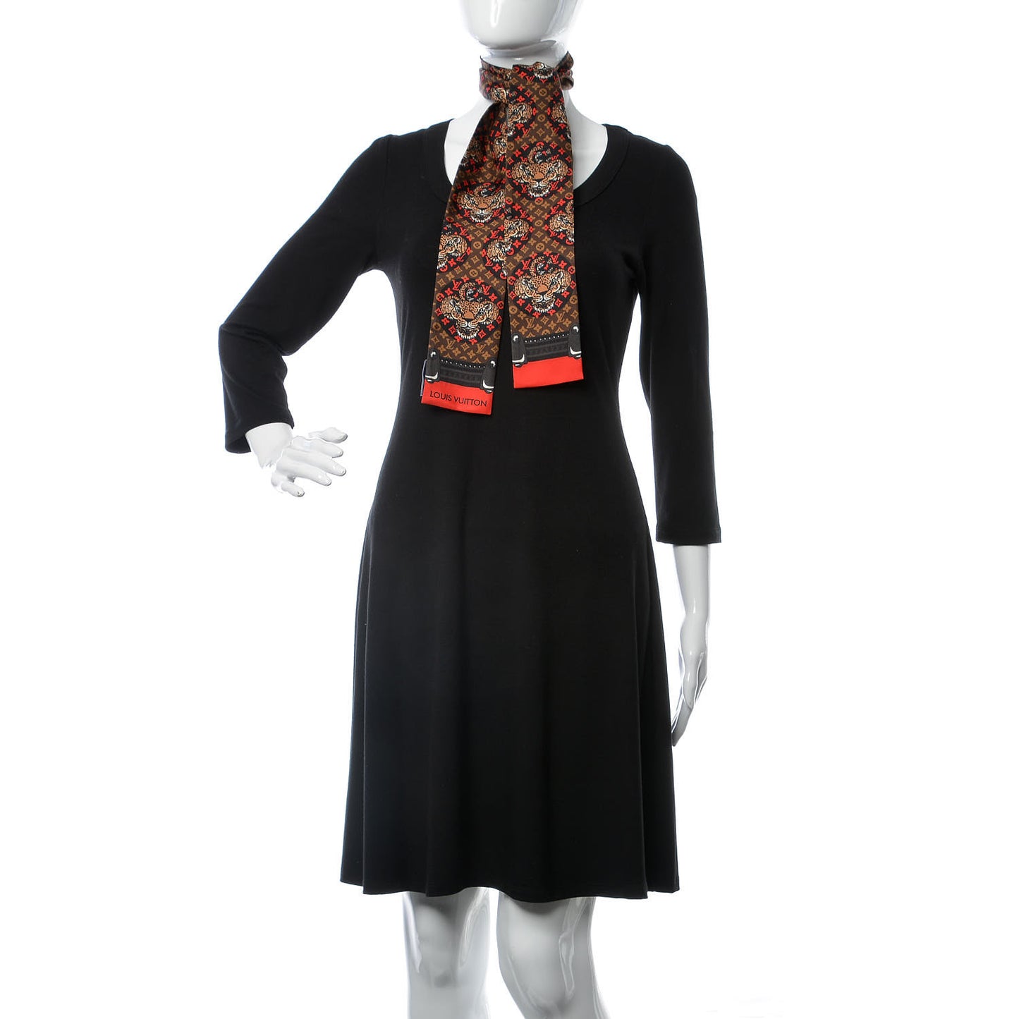 Silk Monogram Jaguar Animalle Bandeau Scarf Marron