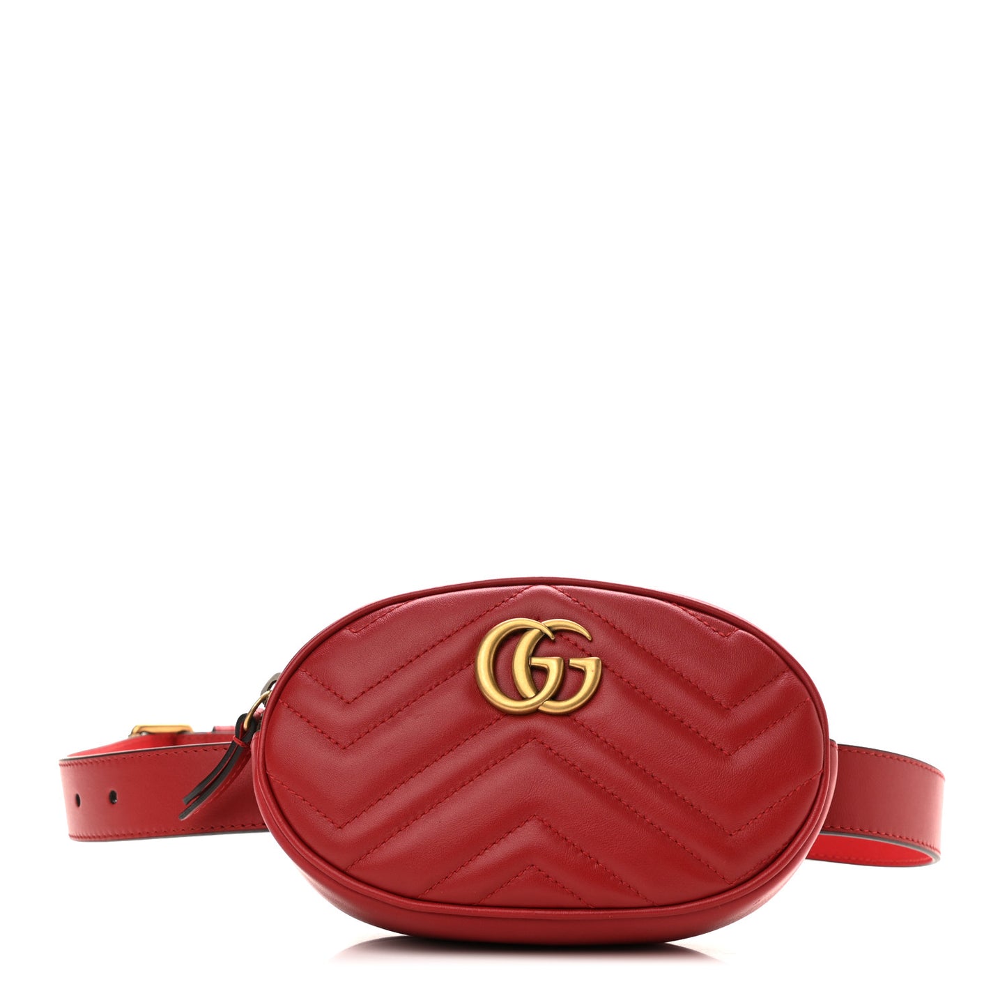 Calfskin Matelasse GG Marmont Belt Bag 85 34 Hibiscus Red