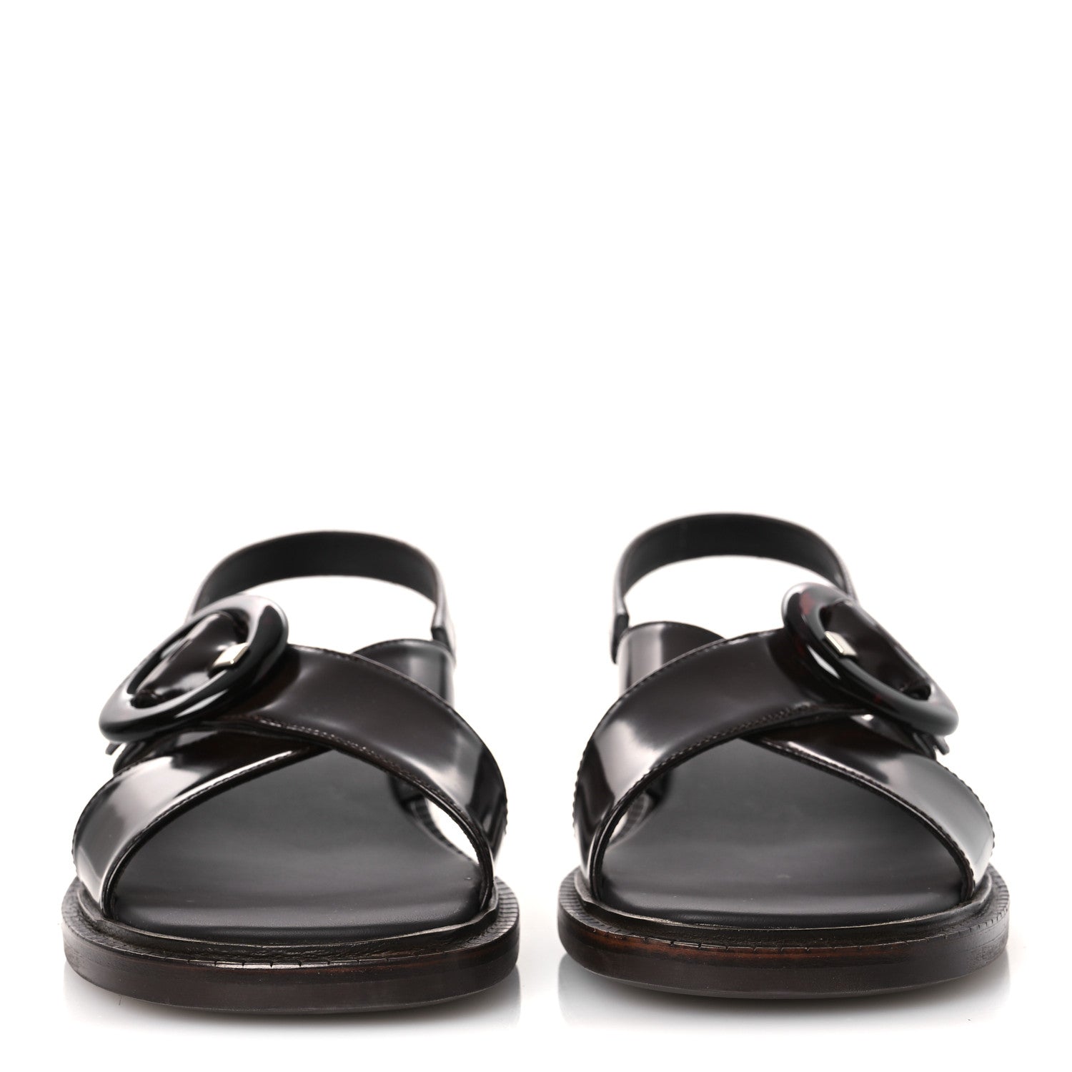 Prada Spazzolato Fume Re-Edition 1996 Buckle Sandals 41 Bruciato 3 of 11