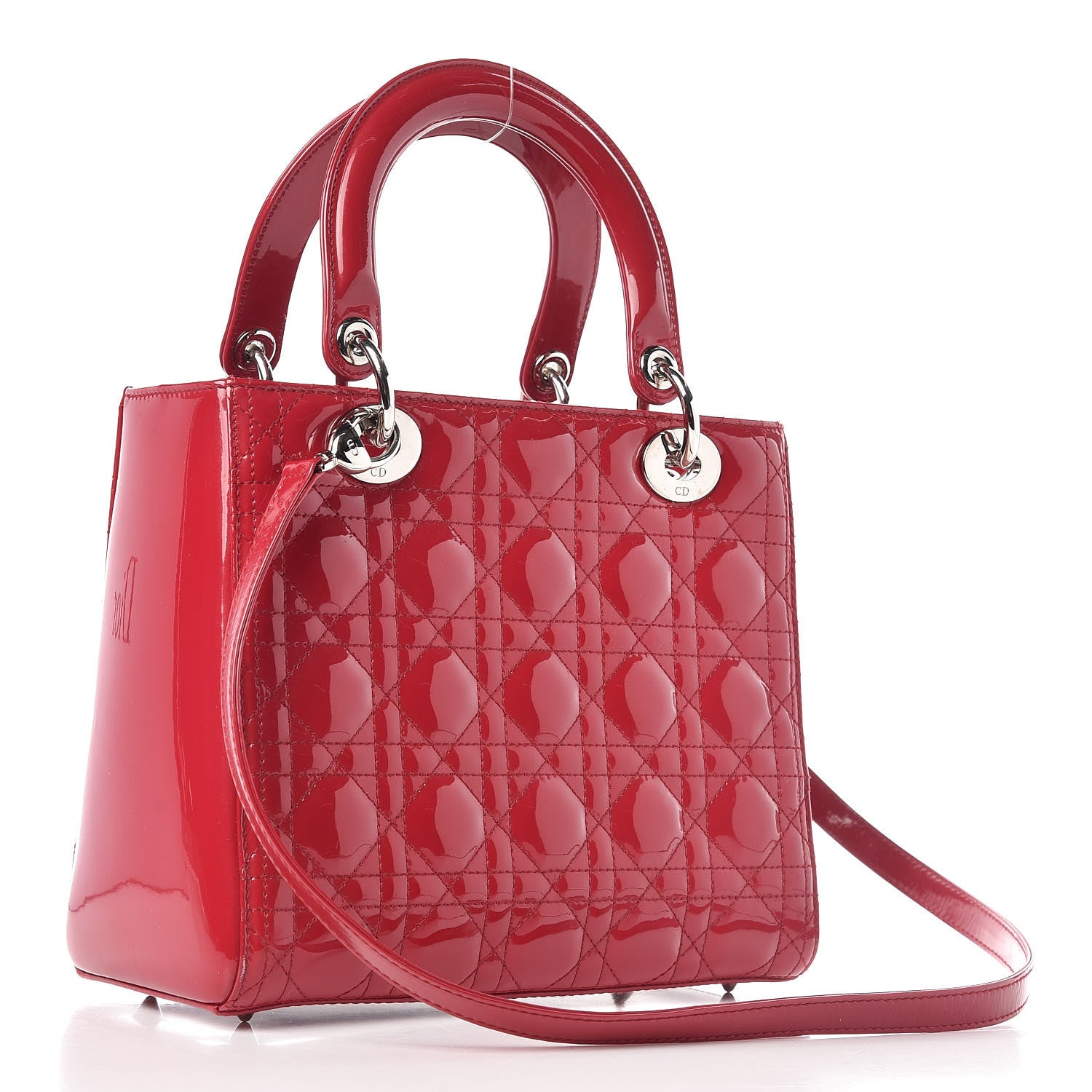 Christian Dior Patent Cannage Medium Lady Dior Red 3 of 11